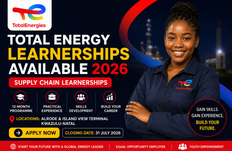 Total Energy Supply Chain Learnerships Available 2026 with TotalEnergies logo.